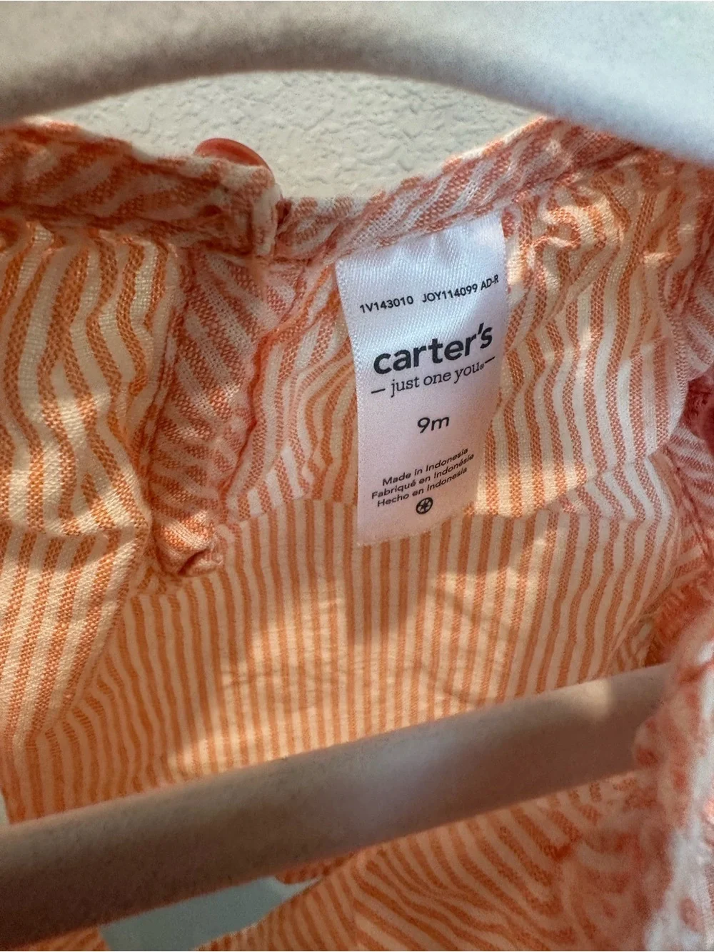 Carter's drop! Light Blue Floral Baby Bodysuit, striped 2 piece and denim onesie